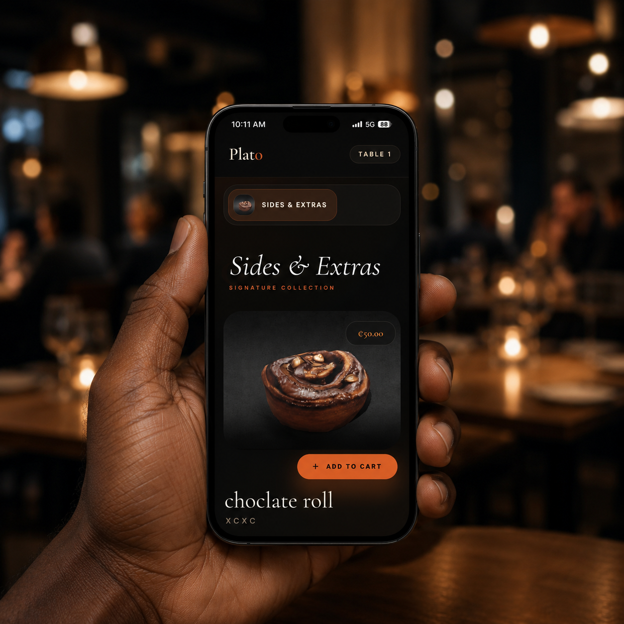 Digital Menu view