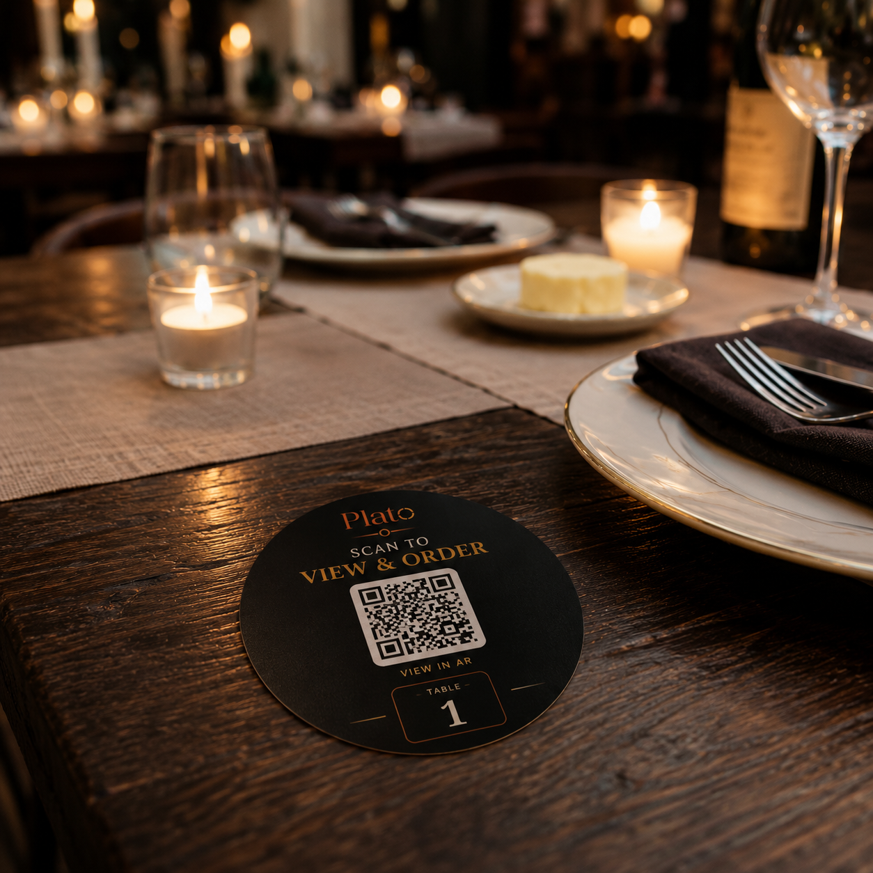 Plato table QR sticker